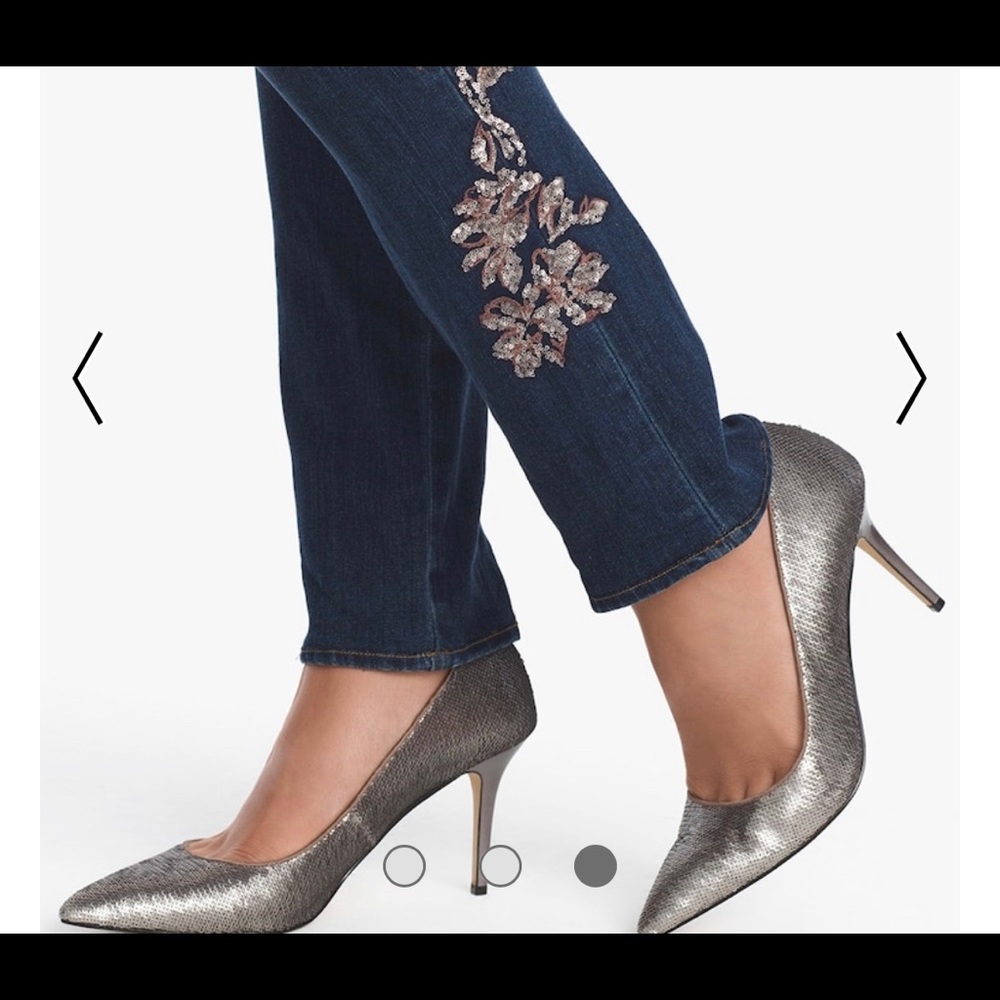 WHBM Metalic sequin pumps Sz 8.5 3 3/4”